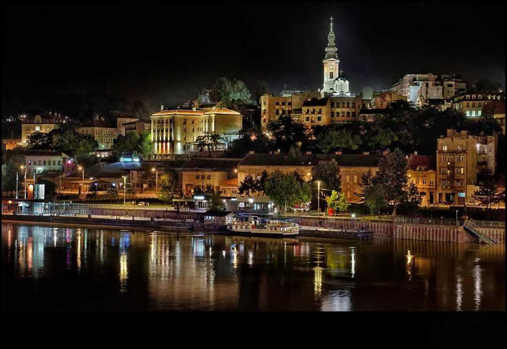 Beograd noću - reka